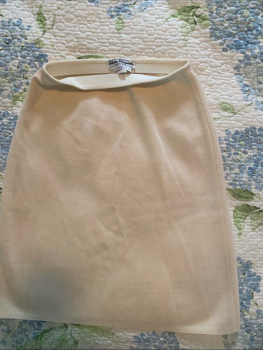 Salvatore Ferragamo Cream A-Line Skirt